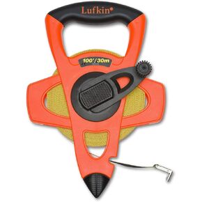 Crescent Lufkin 1/2" x 30m/100' Hi-Viz Orange Fiberglass SAE/Metric Dual Sided Tape Measure - FM030CME