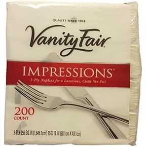 Vanity Fair 3-Ply Dinner Impressions Napkins - 200 Count