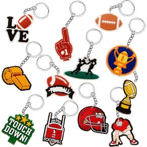 Batiyeer 36 Pack Soccer Keychains Sports Ball Key Ring Mini Soccer Ball Keychain Bulk Football Key Holder for Kids Boys Sport Birthday Party Favors Goodie Bag Fillers Backpack Decorations, 12 Styles
