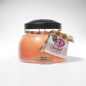 A Cheerful Giver Aperol Spritz 22oz Mama Scented Candle Jar with Lid Keepers of The Light 125 Hours of Burn Time, Gift for Women, Orange