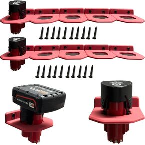 SZWJT-LV Battery Holder for Milwaukee M12, 5pack Milwaukee M12 Battery Holder, Milwaukee M12 Wall Mount with Screws
