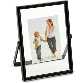 Calculs Gold Floating Frame Vertical Shelf Picture Frame Tabletop Gold Sign Photobooth Place Card/Menu Holder for Wedding, Party, Ceremony or Home Décor