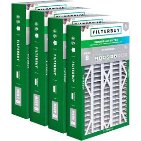 Filterbuy 16x28x6 Air Filter MERV 8 Dust Defense (4-Pack), Pleated HVAC AC Furnace Air Filters Replacement for Aprilaire Space-Gard 401/2400 & Lennox (Actual Size: 15.50 x 26.88 x 6.00 Inches)