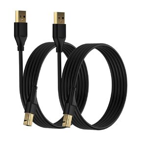 USB A to USB B Printer Cable Cord 6FT 2 Pack Type A to Type B Scanner Cable High-Speed Printer Cord for Hp, Epson, Canon, Brother, Samsung, Dell, Lexmark, Xerox, Piano, Dac, Midi, Computer