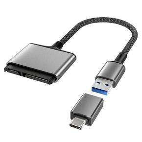 Basesailor SATA to USB Adapter Cable with USB C to USB Adapter,USB A 3.0 to 2.5'' SATA III Hard Drive Reader for HDD/SSD External Converter,Data Transfer for MacBook Pro Air 2022,Surface Go,Laptop,PC