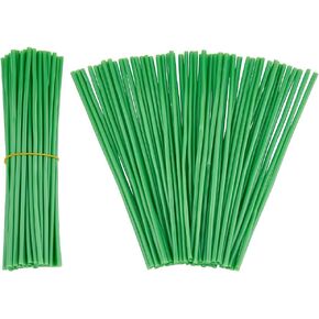 SUPERFINDINGS 100PCS Green Tubing Roll Flower Tubes 8.26inch~8.46inch Length Flower Bouquets Artificial Accessories Afloral Stems Simulation Lotus Stem for Bundling Artificial Flower Making