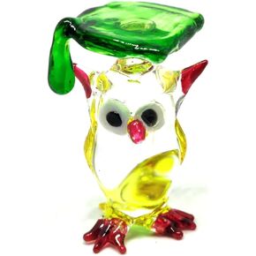 Glass Owl Figurines Collectibles Hand Blown Art Animals Decor Sculpture Desk Table Ornament (No.14) in Saudi Arabia