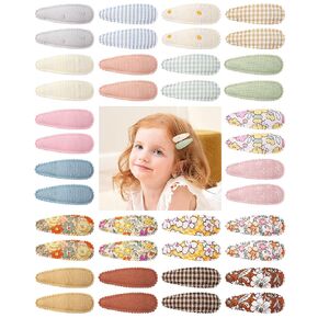 doboi 40Pcs Toddler Hair Clips Hair Barrettes Baby Girl Hair Bows Clips Floral Print Non Slip Snap Hairpins Flower Clips for Hair Accessories for Baby Toddler Girls Kids (40PCS Toddler Hair Clips-H)