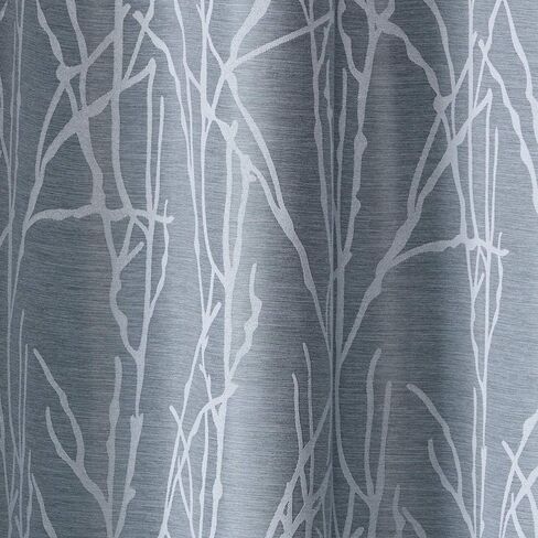Exclusive Home Finesse Branch Print Grommet Top Curtain Panel Pair, 54"x84", Ash Grey in Saudi Arabia