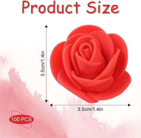 100PcsArtificial Flowers Mini Artificial Rose Artificial Fake Rose Head Foam Artificial Rose 3CM Mini Fake Roses for DIY Wedding Bouquets Centerpieces Party Home Decorations (Red) in Saudi Arabia