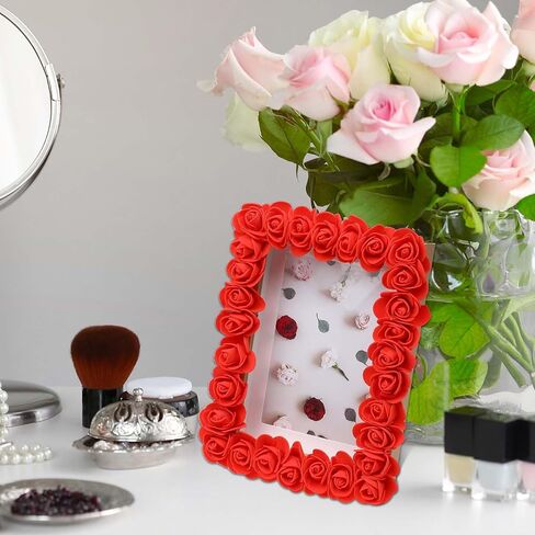 100PcsArtificial Flowers Mini Artificial Rose Artificial Fake Rose Head Foam Artificial Rose 3CM Mini Fake Roses for DIY Wedding Bouquets Centerpieces Party Home Decorations (Red) in Saudi Arabia