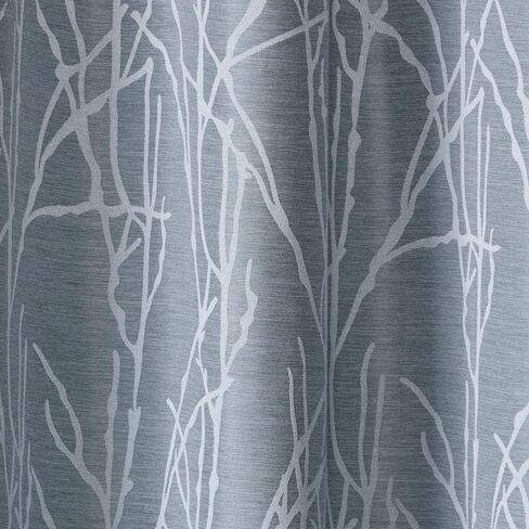 Exclusive Home Finesse Branch Print Grommet Top Curtain Panel Pair, 54"x84", Ash Grey in Saudi Arabia