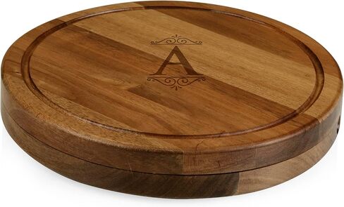 Toscana Monogram Initials A Personalized Acacia Circo Cheese Cutting Board & Tools Set in Saudi Arabia