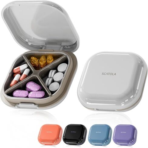 Small Pill Case, Pill Box, Travel Pill Container, Portable, Pocket Pill Case for Purse, Mini Pill Organizer for Medicine, Cute 5 Colors (Purple) in Saudi Arabia