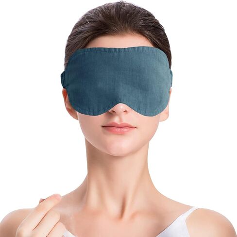 قناع العين للنوم من الكتان النقي 100% من S VICTORY SYMBOL مناسب للنوم والسفر، ناعم وخفيف الوزن، مجموعة من 3 قطع، رمادي فاتح in Kuwait