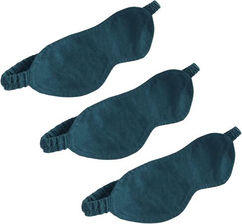 قناع العين للنوم من الكتان النقي 100% من S VICTORY SYMBOL مناسب للنوم والسفر، ناعم وخفيف الوزن، مجموعة من 3 قطع، رمادي فاتح in Kuwait