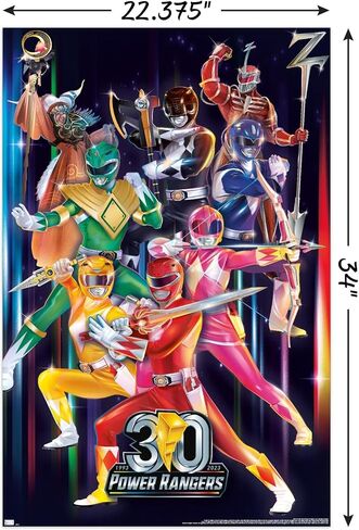 Trends International Power Rangers - ملصق حائط للمجموعة 30، 22.37 بوصة × 34.00 بوصة، نسخة غير مؤطرة in Saudi Arabia