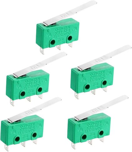 Uxcell 5 قطعة KW4-3Z-3 5A125/250VAC مفتاح الحد الصغير SPDT NO NC 3 محطات مؤقتة طويلة المفصلي رافعة أخضر in Saudi Arabia
