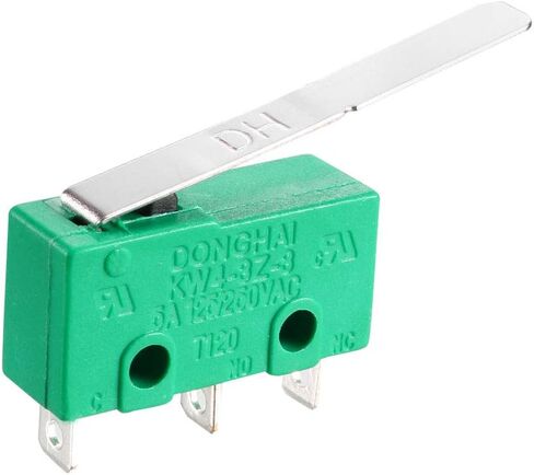 Uxcell 5 قطعة KW4-3Z-3 5A125/250VAC مفتاح الحد الصغير SPDT NO NC 3 محطات مؤقتة طويلة المفصلي رافعة أخضر in Saudi Arabia