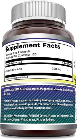 Amazing Formulas Alpha Lipoic Acid ALA 300mg Capsules Supplement | Non-GMO | Gluten Free | Made in USA (240 Count) in Kuwait