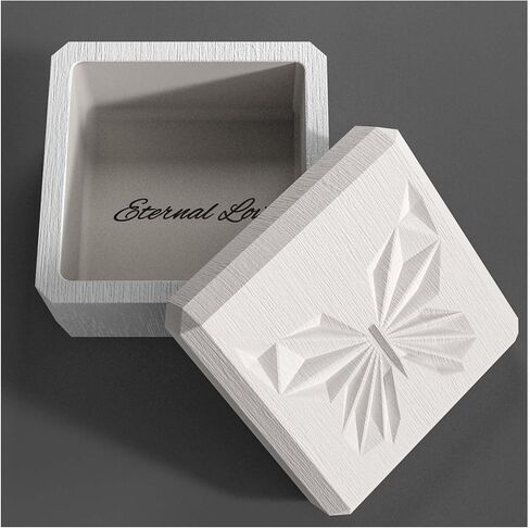 WRENYZK Resinous Keepsake Wood Box, Eternal Love Wooden Gift Box, Cute Decorative Boxes, Butterfly Storage Decorative Box With Lids Birthday Gifts for Women, Friends, Relative, 3.15 x 3.15 in (Blue) in Kuwait