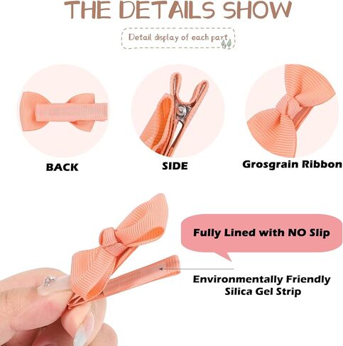 YHXX YLEN 40 PCS Baby Girls Bows Clips 2 Inch Baby Hair Clips Tiny Hair Bows with Alligator Clips for Infant Fine Hair Bows Accessories for Baby Girls Newborns Toddler (20 Colors in Pairs） in Kuwait