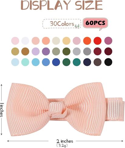 YHXX YLEN 40 PCS Baby Girls Bows Clips 2 Inch Baby Hair Clips Tiny Hair Bows with Alligator Clips for Infant Fine Hair Bows Accessories for Baby Girls Newborns Toddler (20 Colors in Pairs） in Kuwait