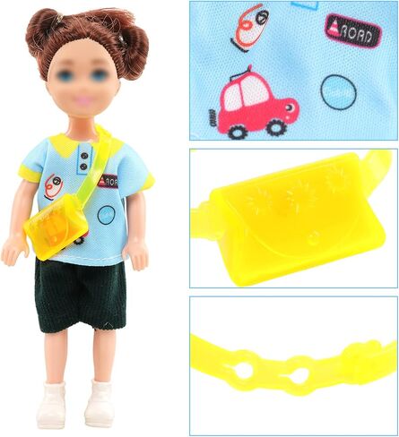 Miunana 19 Pcs 5.3 Inch Doll Clothes and Accessories - 3 Dresses, 3 Outfits, 3 Swimsuits, 3 Shoes, 2 Sunglasses, 5 Outfits Hangers in Kuwait
