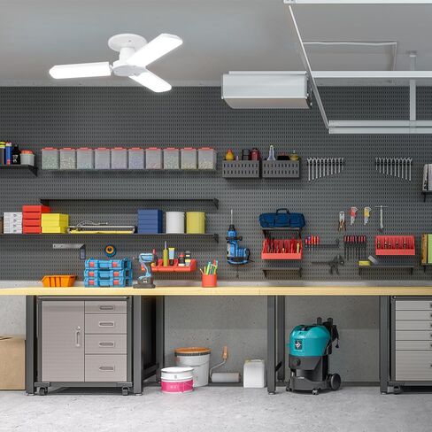 Feit Electric Smart LED Garage Light, RGBW 3 Panel, WiFi 2.4GHz, Screw-in LED Shop Light Bulb, Works with Alexa and Google Home Assistant, E26, 4000 Lumens, Garage Ceiling Light, ADJ4000/RGBW/LED/AG in Saudi Arabia