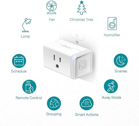 Kasa Smart Plug by TP-Link, Smart Home Wi-Fi Outlet Works with Alexa, Echo, Google Home & IFTTT, No Hub Required, Remote Control, 15 Amp, UL Certified, 1-Pack(HS103) , WHITE in Saudi Arabia