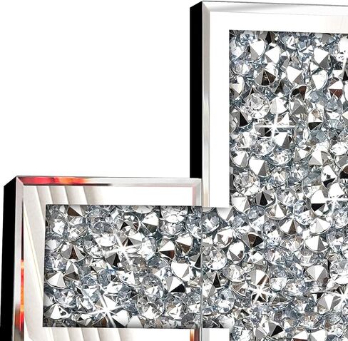 حامل شموع حائط من XIHACTY Crystal Crush Diamond. مجموعة شمعدانات زجاجية رائعة لتزيين الحائط مكونة من قطعتين، ديكور حائط لديكور المنزل، وغرفة المعيشة، وغرفة الطعام، 15 بوصة (الشموع غير متضمنة). in Kuwait