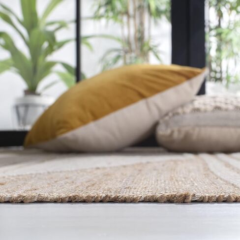 سجادة منطقة مجموعة Safavieh Kilim - 12.7 سم × 20.32 سم، طبيعية وعاجية، مصنوعة يدويًا من الجوت البوهيمي المغربي، مثالية للمناطق ذات حركة المرور العالية في غرفة المعيشة وغرفة النوم (KLM451A) in Saudi Arabia