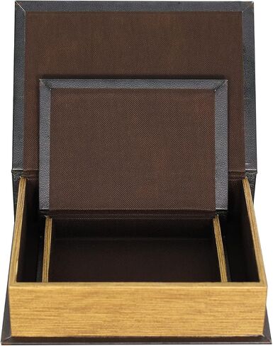 Decorative Book Boxes Pattern Antique Book Invisible Box Sturdy and Realistic Faux Wood Set of 2 Storage Set in Saudi Arabia