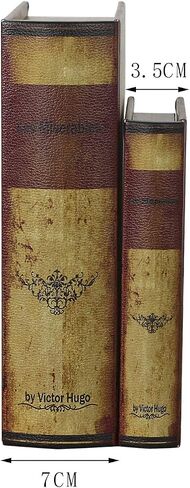 Decorative Book Boxes Pattern Antique Book Invisible Box Sturdy and Realistic Faux Wood Set of 2 Storage Set in Saudi Arabia