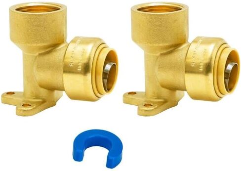 SUNGATOR 90 Degree Drop Ear Elbow, Push Fit Plumbing Fittings, Push-to-Connect, 1/2" Ptc x 1/2" NPT Female Adapter with Disconnect Clip, No Lead Brass for PEX, PE-RT, CPVC Pipe (4-Pack) in Saudi Arabia