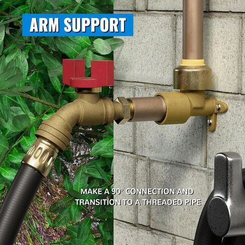 SUNGATOR 90 Degree Drop Ear Elbow, Push Fit Plumbing Fittings, Push-to-Connect, 1/2" Ptc x 1/2" NPT Female Adapter with Disconnect Clip, No Lead Brass for PEX, PE-RT, CPVC Pipe (4-Pack) in Saudi Arabia