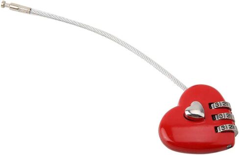 قفل مزدوج مكون من 3 أرقام على شكل قلب، قفل رمز صغير من سبائك الزنك، لحقيبة الظهر (أسود) in Kuwait