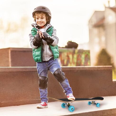 Skateboard - 31" Complete 8-Layer Canadian Maple Wood Tricks Professional Skateboard with Upgraded Widened Wheels, for Beginner/Adult/Youth/Kids Balance Development in Saudi Arabia