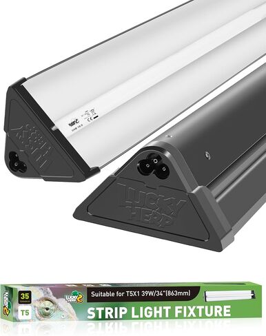 LUCKY HERP T8 Reptile Light Fixture Combo Kit 15W (New Upgrade), UVB Reptile Light Fixture with Desert UVB 10.0 Fluorescent Tube, UVA UVB Reptile Light for Amphibian, Lizard, Bearded Dragon, Tortoise in Kuwait
