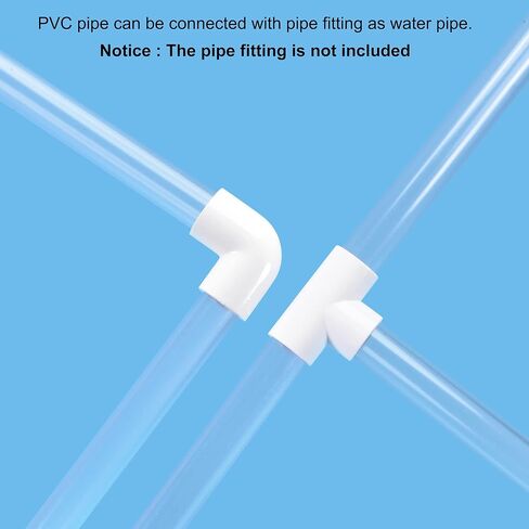 MECCANIXITY PVC Rigid Round Pipe 12mm ID 16mm OD 200mm Clear High Transparency for Water Pipe, Aquarium, Fish Tank in Saudi Arabia