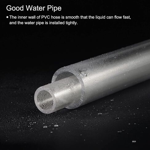 MECCANIXITY PVC Rigid Round Pipe 12mm ID 16mm OD 200mm Clear High Transparency for Water Pipe, Aquarium, Fish Tank in Saudi Arabia
