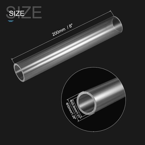 MECCANIXITY PVC Rigid Round Pipe 12mm ID 16mm OD 200mm Clear High Transparency for Water Pipe, Aquarium, Fish Tank in Saudi Arabia