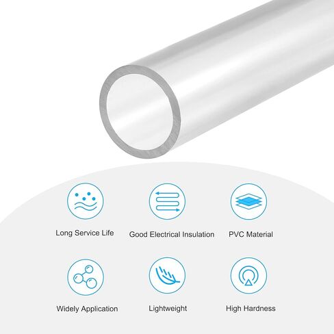 MECCANIXITY PVC Rigid Round Pipe 12mm ID 16mm OD 200mm Clear High Transparency for Water Pipe, Aquarium, Fish Tank in Saudi Arabia