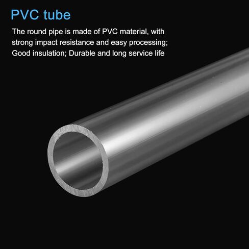 MECCANIXITY PVC Rigid Round Pipe 12mm ID 16mm OD 200mm Clear High Transparency for Water Pipe, Aquarium, Fish Tank in Saudi Arabia