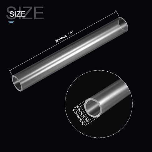 MECCANIXITY PVC Rigid Round Pipe 12mm ID 16mm OD 200mm Clear High Transparency for Water Pipe, Aquarium, Fish Tank in Saudi Arabia