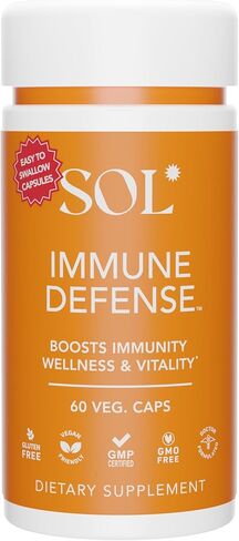 Immune Defense Supplement: Clears Allergens, Builds Strong Immune System, 15X More Powerful, Astragalus, Goto Kola, Andrographis, 60 Easy-to-Swallow Capsules, SOL Nutrition in Saudi Arabia