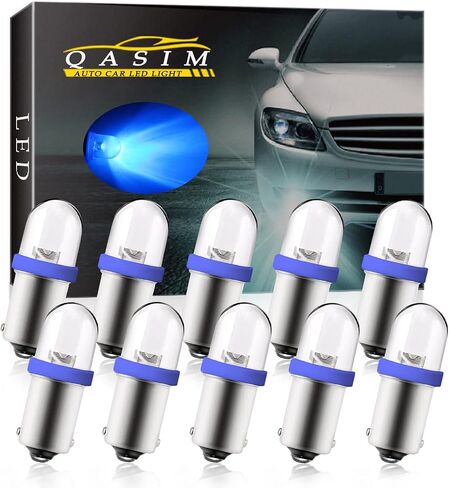 Qasim LED 6V 6.3V DC BA9S GE44 47 Pinball LED Light Bulb 53 57 1895 1891 64111 for Arcade Pinball Machine Cars Vintage Old Radio Light(Pack of 10,White) in Kuwait