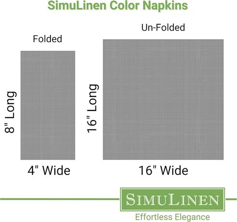 SimuLinen مناديل عشاء باللون الأخضر الزيتوني للاستعمال مرة واحدة ومزخرفة - مناديل عشاء بملمس الكتان، تشبه القماش وكوشير لعيد الفصح وعيد الفصح وحفلات الزفاف ومناديل الدش - الحجم: 16 بوصة × 16 بوصة - صندوق مكون من 50 قطعة in Kuwait