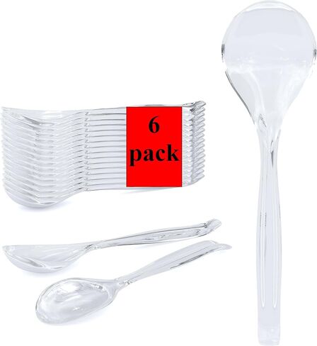 Large Plastic Serving Spoons, Plastic Serving Utensils, Disposable Serving Spoons,10 inches, Big Heavy Weight Reusable Utensils for Party Buffet Catering, Large Serving Spoons (18, 10 inches black) in Saudi Arabia