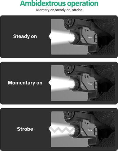 Gmconn 700 Lumen Pistol Light، مصباح يدوي صغير الحجم قابل للتعديل مثبت على السكك الحديدية مع وضع ستروب لـ Picatinny MIL-STD-1913، Glock in Kuwait